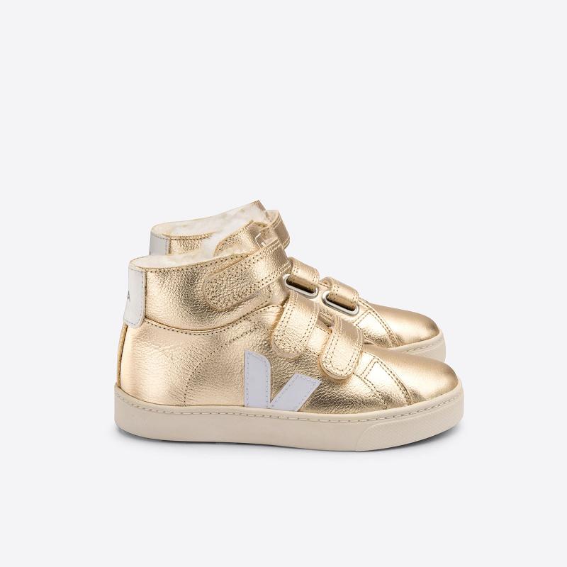 Zapatillas Veja Niños España - Esplar Mid Tenis Blancas Cuero ES3696290